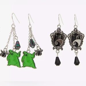 Disney Oogie Boogie Green and Black Dangle Earrings Duo